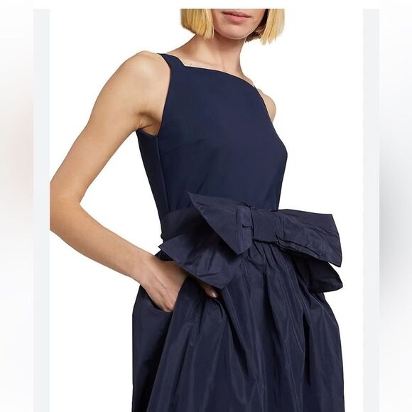 Chiara Boni La Petite Robe Harlee Bow Navy Blue Gown size 14 NWT $995 - Picture 5 of 6